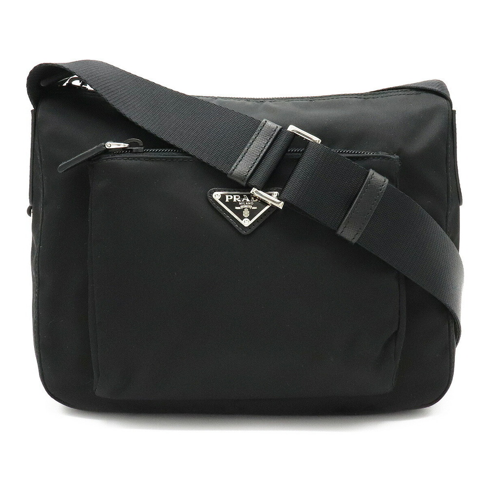 Prada Tessuto Crossbody Bag Leather NERO Black